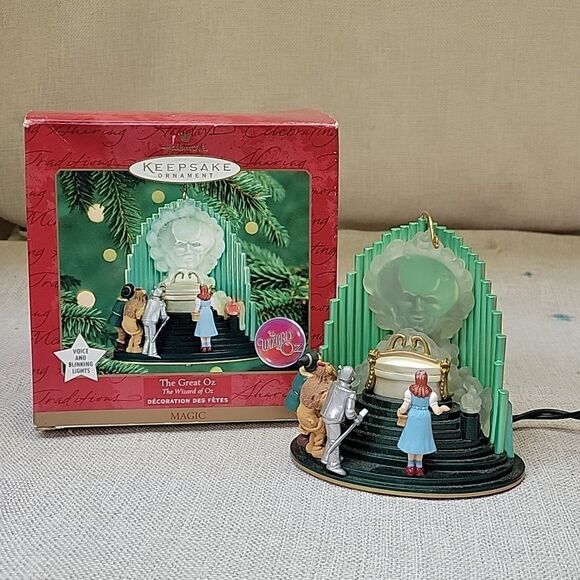 1999 Hallmark Wizard of Oz The Great Oz Voice  & Blinking Lights Ornament - Picture 1 of 12